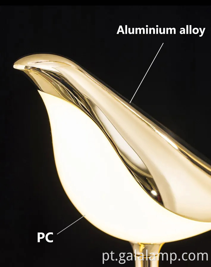 Lâmpada de parede liderada por pássaro de pega nórdica para decoração do quarto